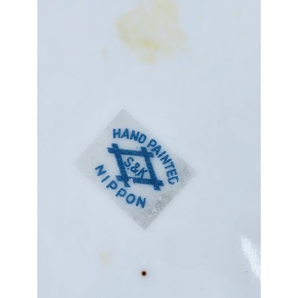 Nippon Bowl w/ Handle Cottage Landscape 7" Gold Trim 1891 - 1921 Hand Painted - Picture 4 of 13